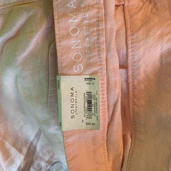 NWT Sonoma light peach shorts 14 - Picture 4 of 4